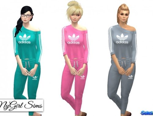 Cropped Jogger Pant and Off Shoulder Sweater at NyGirl Sims