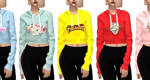 ELLIESIMPLE SPORT CROP HOODIE at FROST SIMS 4
