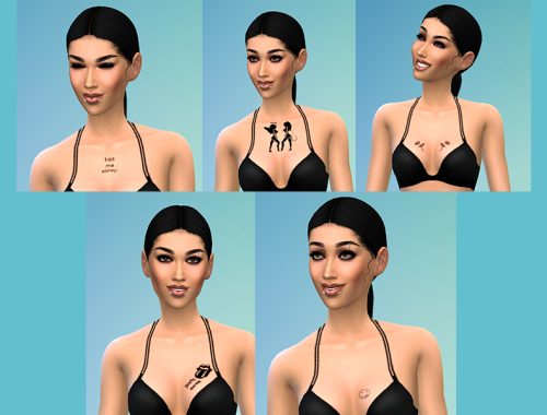 Naughty Girl Chest Tats
