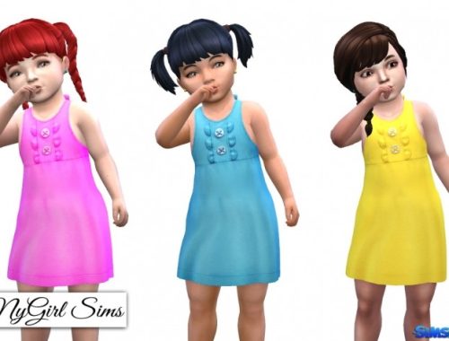 Bowed Halter Dress with Buttons at NyGirl Sims