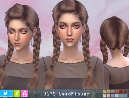 J175 WeedFlower hair (P) at Newsea Sims 4