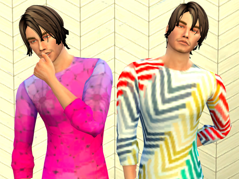 Geometric Long Sleeve Shirt - The Sims 4 Catalog