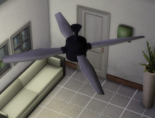 Ceiling fan with built-in lamp by Jokerman