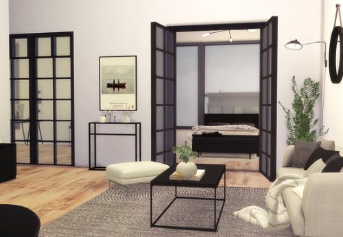 HAKIM HOUSE 121 BLACK AND WHITE MODERN APARTMENT at Zozo Sims