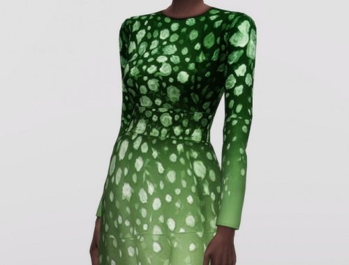 Blue floral print crepe dress (12 colors) at Rusty Nail