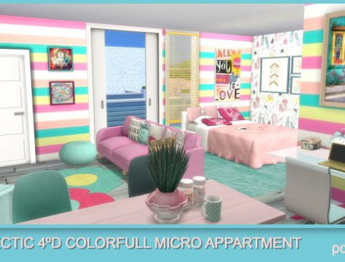 4D Eclectic Colorful Micro Apartment at pqSims4