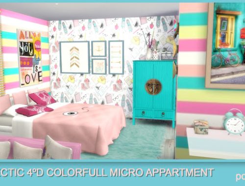 4D Eclectic Colorful Micro Apartment at pqSims4