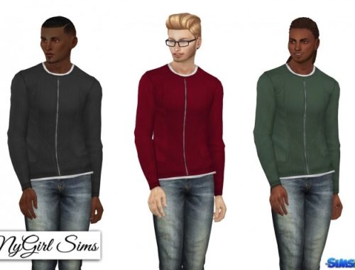 Double Layered Zip Up Sweater at NyGirl Sims