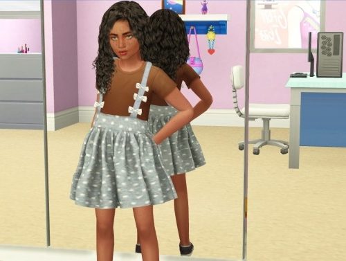 THESE PRETTY LITTLE PIXELS BOW SUSPENDERS SKIRT at REDHEADSIMS – Coupure Electrique