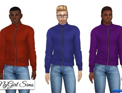 High Neck Zip Up Jacket at NyGirl Sims