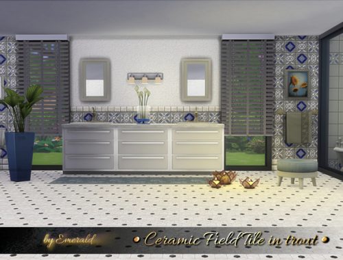 Ceramic Field Tile in trout by emerald