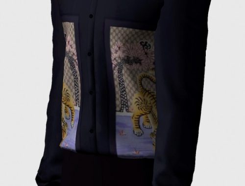 Pattern silk shirts at Rona Sims