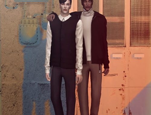 Straight cotton pants at Rona Sims