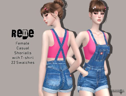 RENE Shortalls with T-shirt by Helsoseira