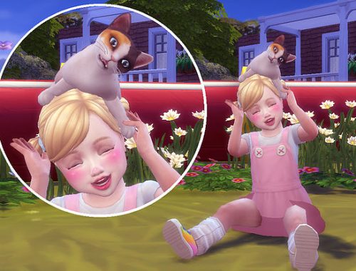 Toddler & Kitten Pose at A-luckyday