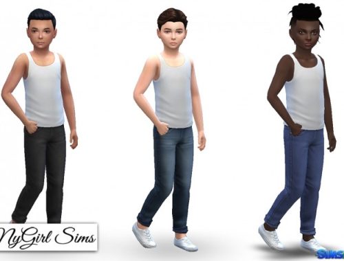 Cuffed Jeans for kids at NyGirl Sims