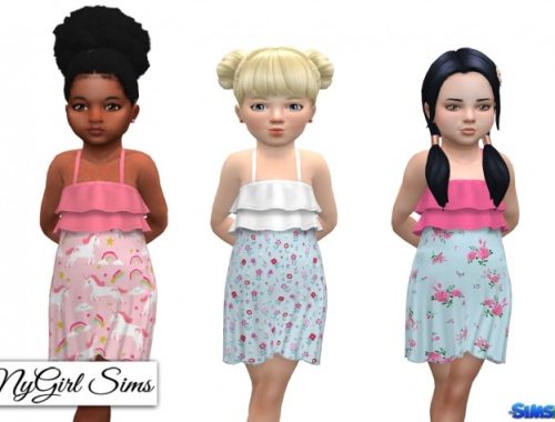 Ruffle Top Printed Sundress at NyGirl Sims