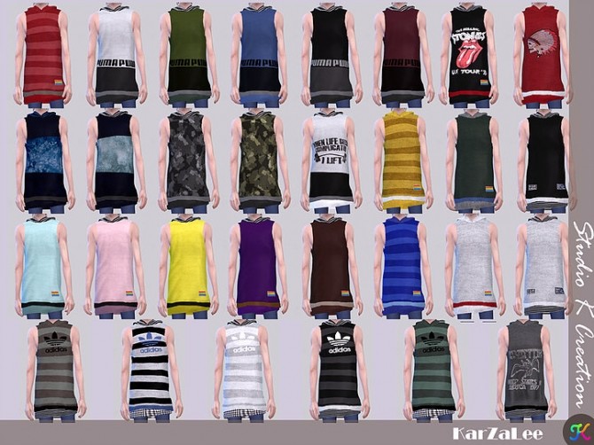 Hoodie tank top for male - The Sims 4 Catalog