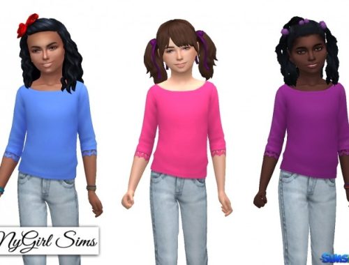 Wide Neck Lace Trim Sweater at NyGirl Sims