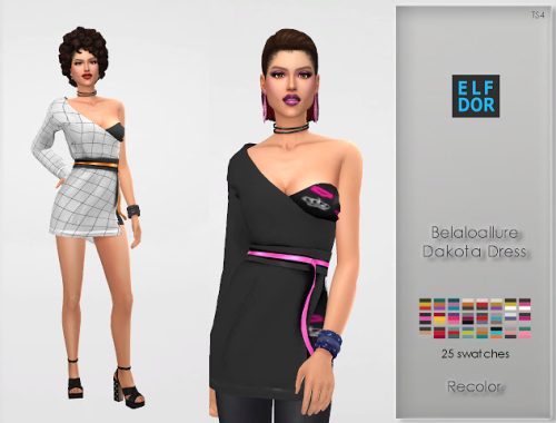 Belaloallure Dakota Dress Recolor at Elfdor Sims