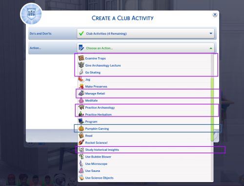 Custom Club Activities