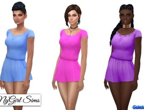 Romper with Open Back and Chain at NyGirl Sims