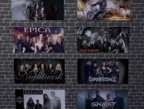 Band posters and top at Alial Sim
