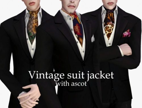 Vintage Suit Jacket SET with necktie & ascot at EFFIE