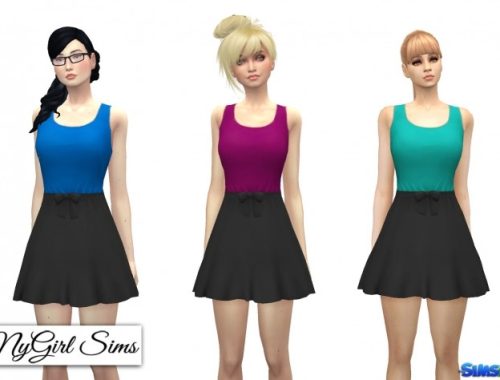 Gathered Waist Sundress with Bow at NyGirl Sims