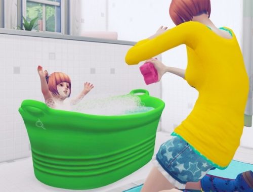 Portable bathtub for Dog and Toddler at Imadako
