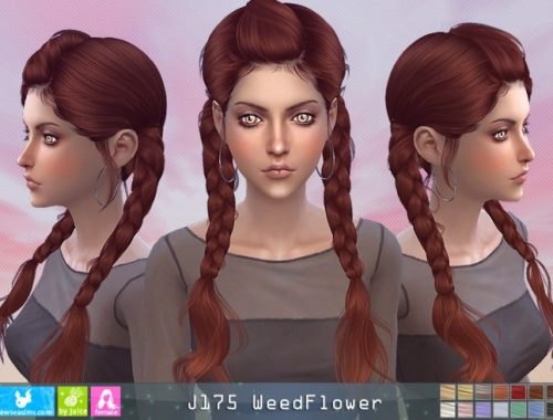 J175 WeedFlower hair (P) at Newsea Sims 4