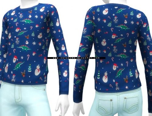 Holiday Gift 2 sweater recolor and  jeans at Onyx Sims