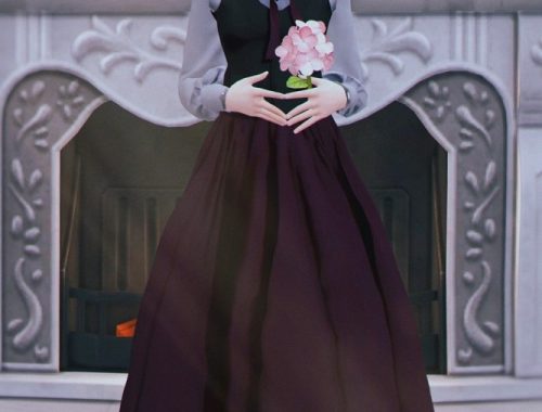 Vintage Lolita High Waist Skirt at SHENDORI SIMS