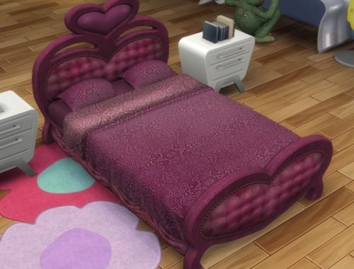 2 to 4 More Romantic than You Double Bed by BigUglyHag at SimsWorkshop
