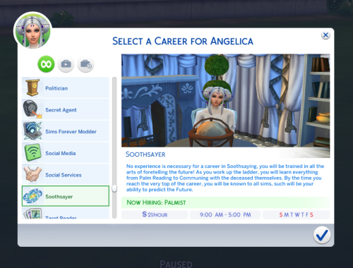 Soothsayer Career (Requires Spa Day)