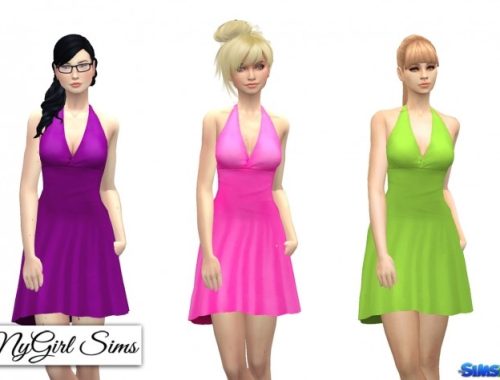 Simple Halter Flare Sundress at NyGirl Sims