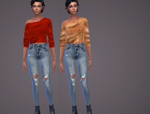 Teddy Bear Off-shoulder Sweater - Parenthood needed