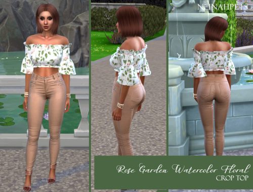Watercolor Rose Garden Crop Top (Mesh Required)