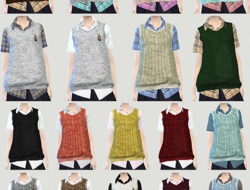 Knitted Vest shirt F at Studio K-Creation