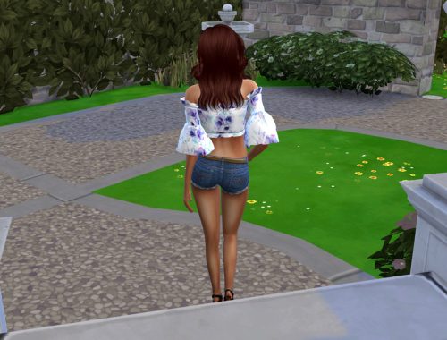 Watercolor Floral Anemone Crop Top (Mesh Required)