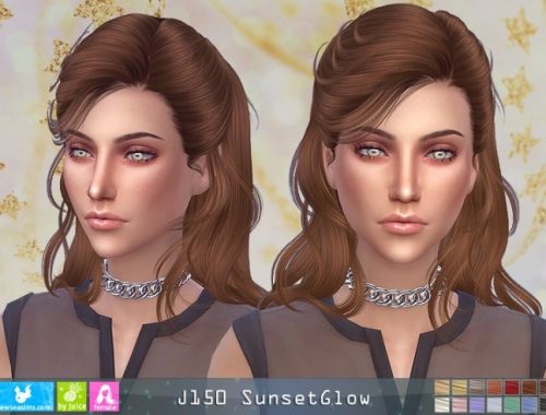 J150 SunsetGlow hair (P) at Newsea Sims 4