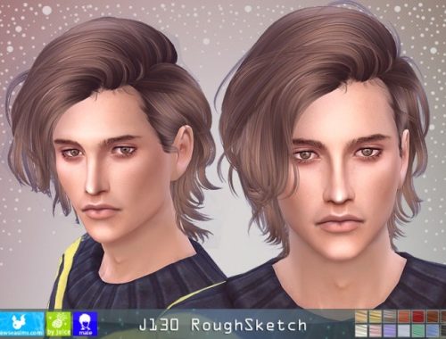 J130 RoughSketch hair M (P) at Newsea Sims 4