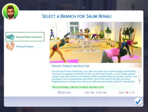 Fitness Instructor Career by PinkySimsie