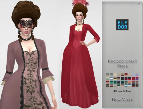Rococo Court Dress at Elfdor Sims