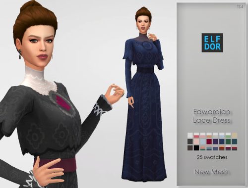 Edwardian Lace Dress at Elfdor Sims