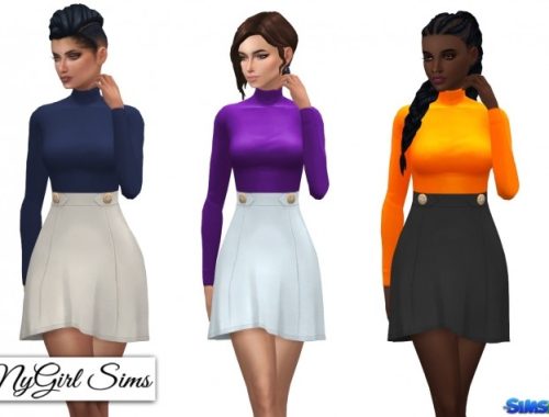 Turtleneck High Waist Dress at NyGirl Sims