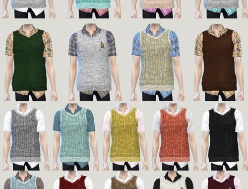 Giruto 58 Knitted Vest shirt at Studio K-Creation