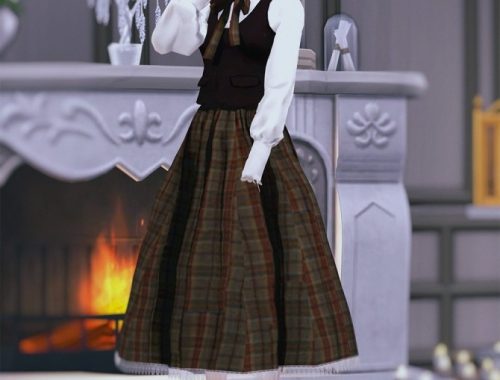 Vintage Lolita High Waist Skirt at SHENDORI SIMS