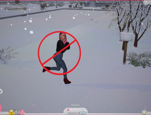 Sims will walk inside during a blizzard.