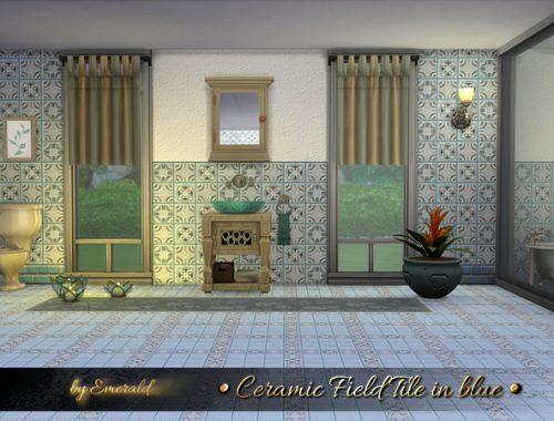 Ceramic Field Tile in blue by emerald